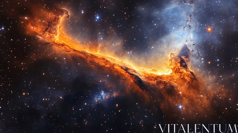 Solar nebula ridge with ionized gas plumes and starfield glow.