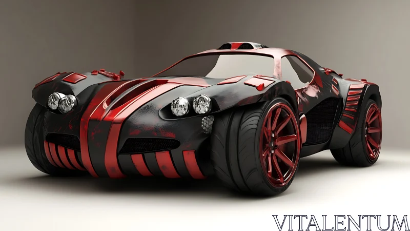 Sleek red-black concept car ready for bold city adventures.