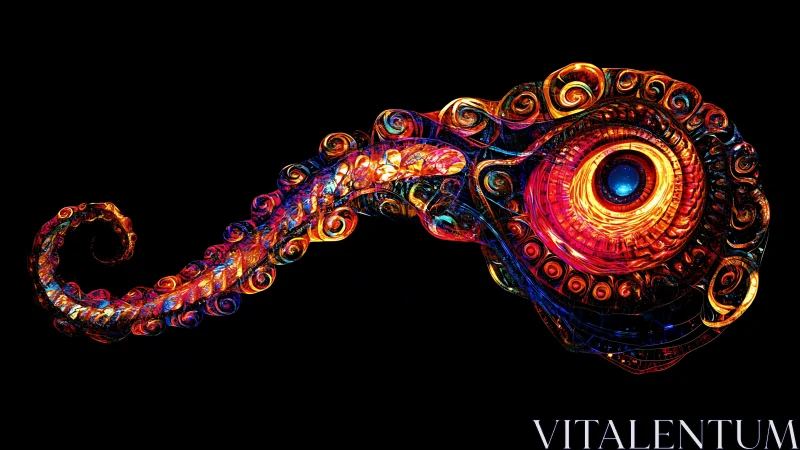 Fractal tentacle construct with luminous vortex core rendering.