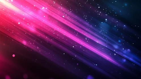 Neon light streaks stream across a cosmic abstract night