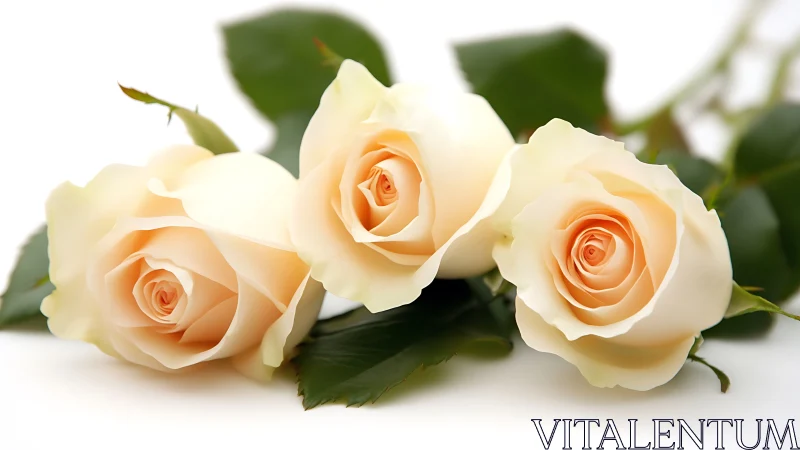 Beautiful Peach Roses Create a Serene Garden Display