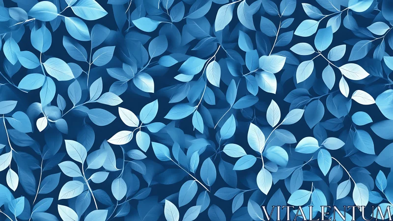 Soothing blue leaf pattern for calm, nature-loving spaces.