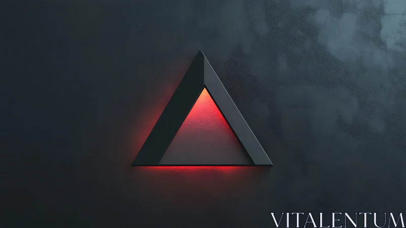 Neon ember triangle glows against midnight concrete hush.