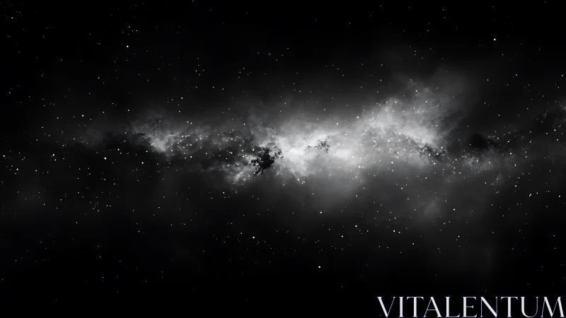 Silent star river drifting through a monochrome cosmos.