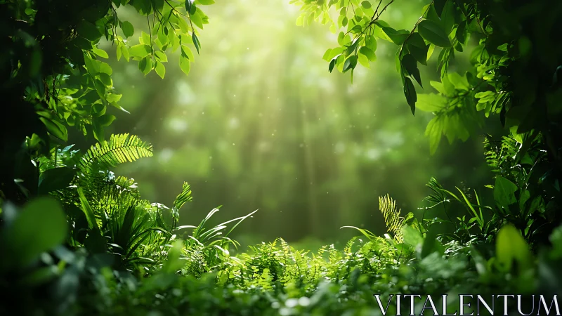 Forest Understory Bokeh Composition: Chlorophyll-Saturated Leafwork Depth.