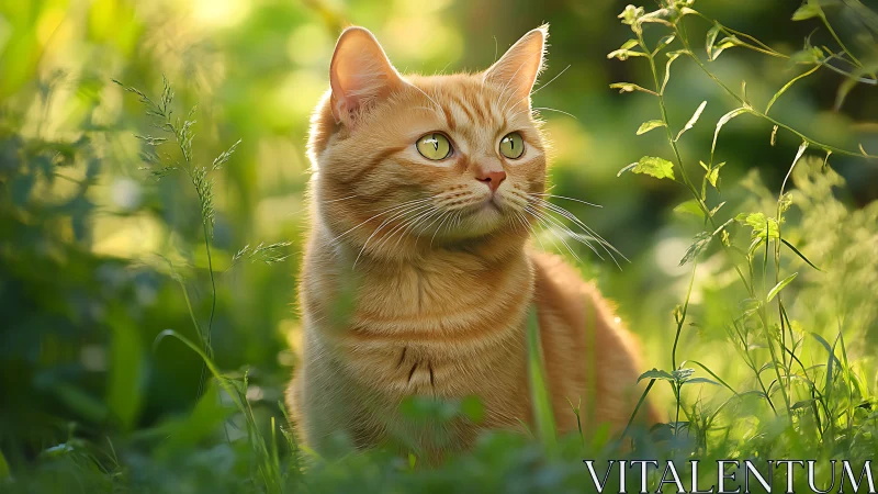 Ginger Contemplation Blooms Among Wild Garden Grasses