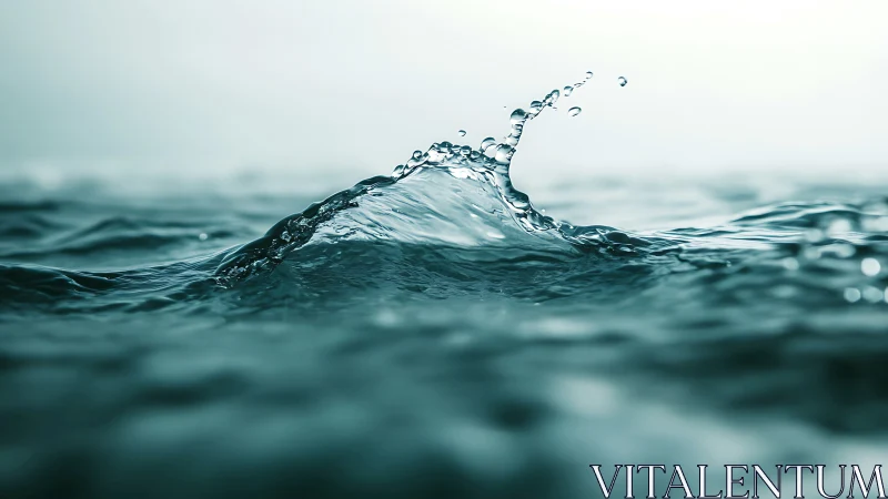 Macro water splash crest with teal-toned liquid textures.