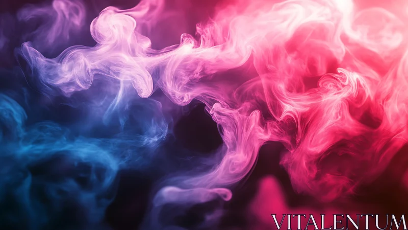 Soft neon swirls where glowing pink meets quiet blue.