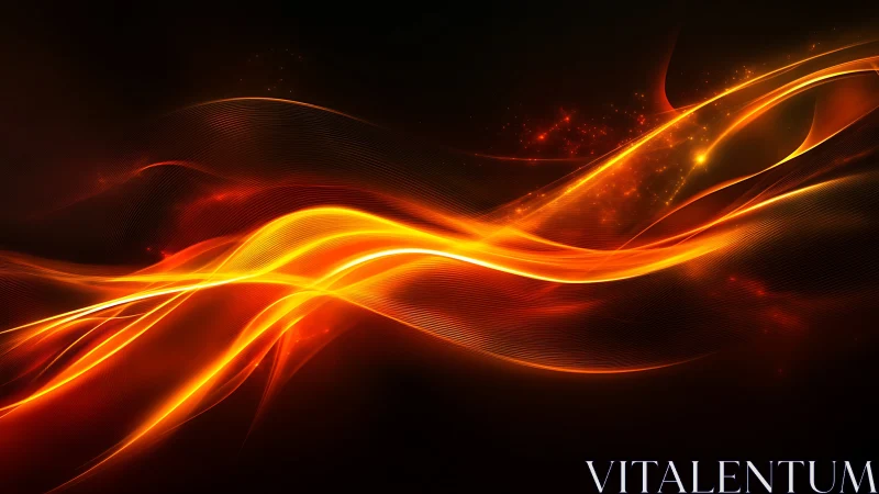 Luminous Fire Waves Dancing Across Dark Background