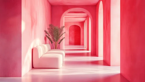 Candy-Colored Corridor: Where Neon Dreams Meet Minimalist Zen