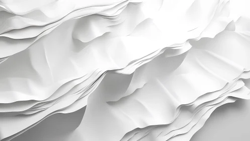 Abstract White Paper Layers with Soft Shadows, Minimalist Style.
