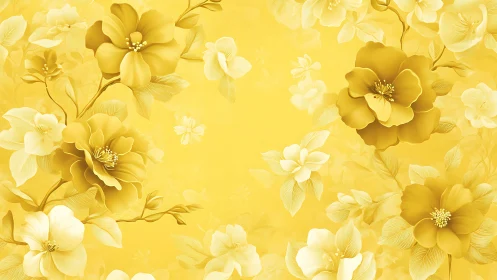 Monochromatic Yellow Florals: Layered Botanical Composition Study.