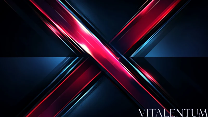 Neon crossbeam interface with glossy red cyan light trails.