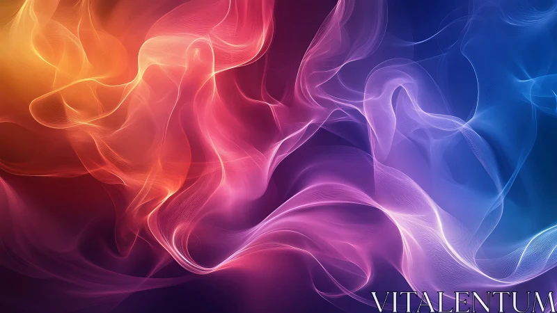 Colorful abstract light waves flow across a dark gradient