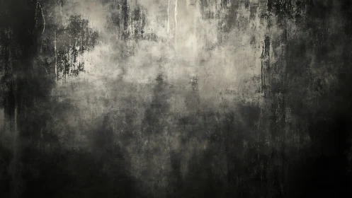 Textured grayscale wall surface shows mottled worn paint