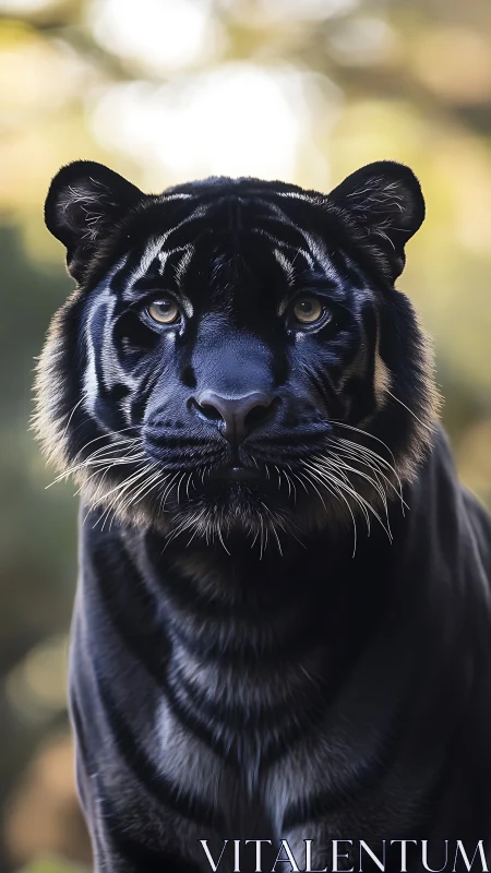 Black Panther Portrait. Intense feline gaze, powerful presence.