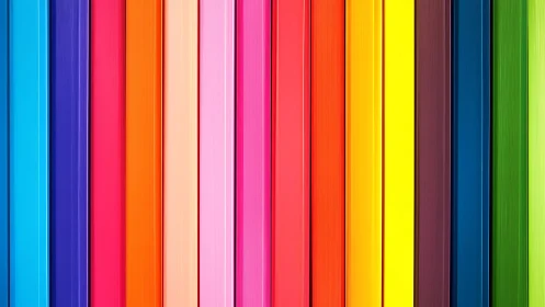 Vertical rainbow slats compose a bold chromatic parade.