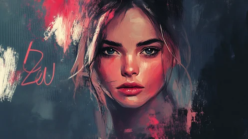 Brushfire gaze in electric dusk, a portrait half-remembered.