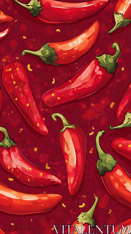 Playful red chili peppers bringing bold, spicy joy.