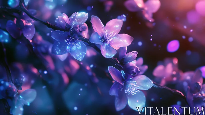 Bioluminescent Cherry Blossoms: Computational Rendering of Ethereal Floral Luminescence.