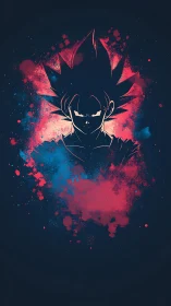 Cosmic splatter ignites a lone warrior in neon silence