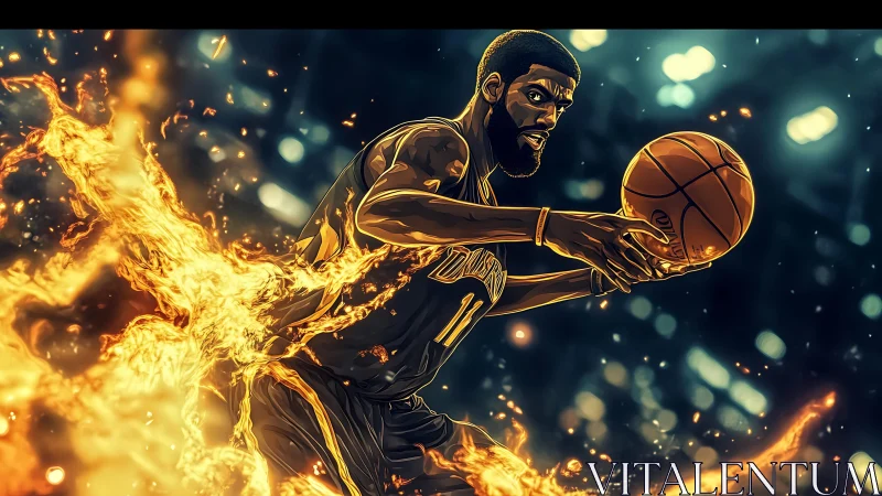 Flaming point guard blazes through neon night court dream