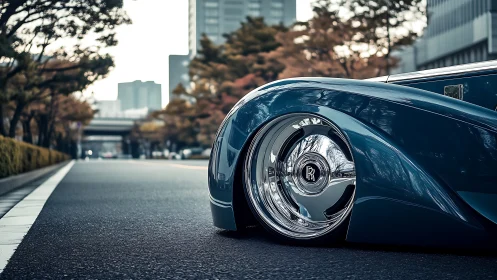 Low-slung Rolls Royce concept with hyper-polished aero wheelset.