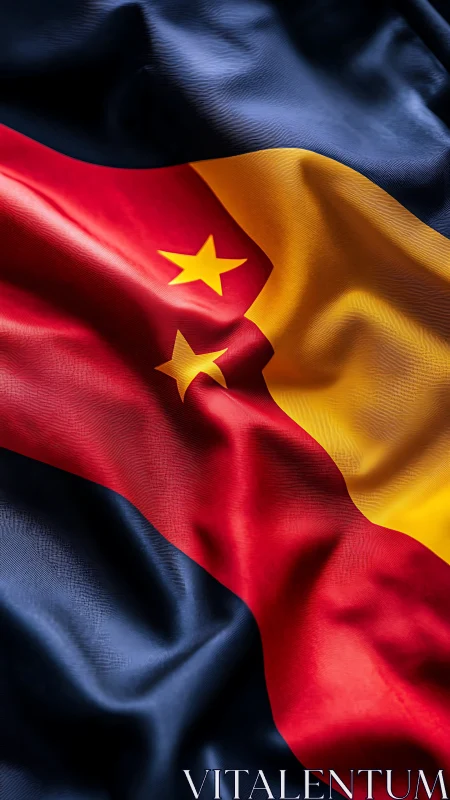 Silky tricolor flag hybrid rendered with high-gloss realism