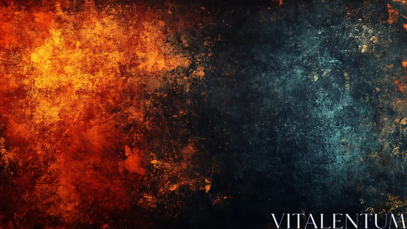 Fire and Ice Abstract Contrast. Divided Grunge Backdrop.