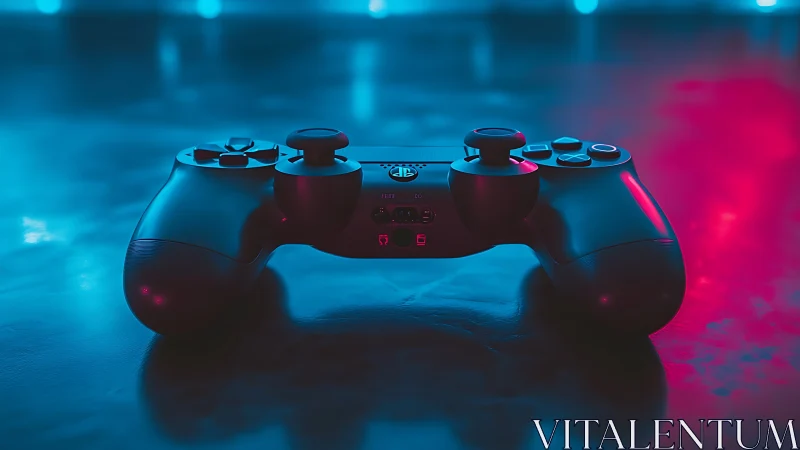 Gaming Controller Glows in Neon Paradise.