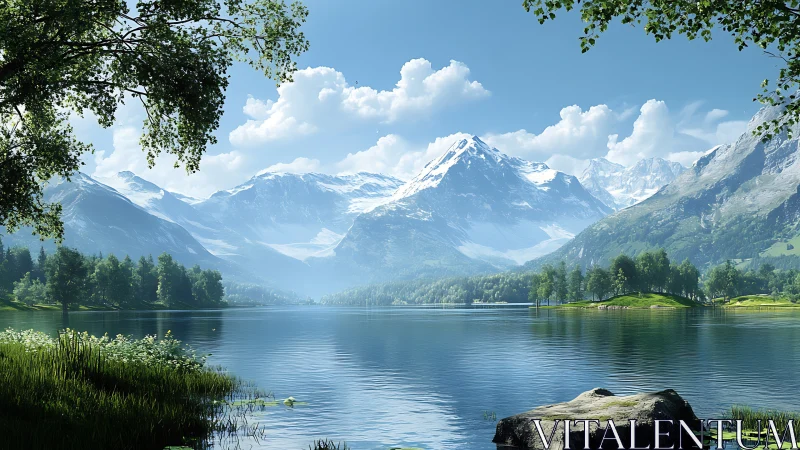 Snowcapped giants whisper over a mirror-bright alpine lake