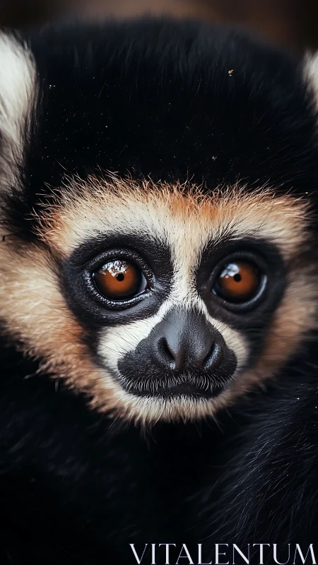 Primate facial close-up with high-frequency fur detail rendering.