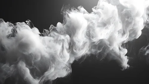 Ghostlike plumes of white smoke twist through shadowed air.