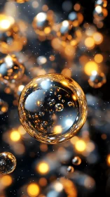 Orbital fireflies drifting through molten starlight spheres.