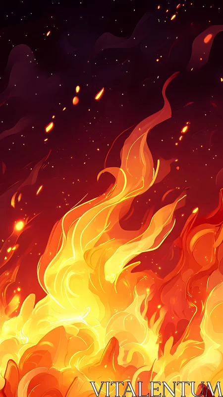 Gradient flame composition with layered heat rendering