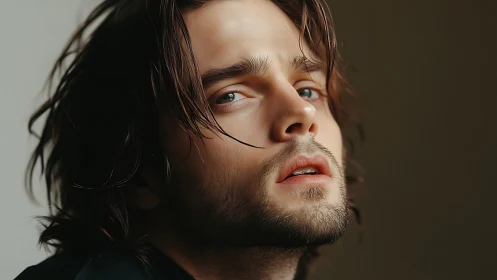 Shallow-depth portrait isolates male subject with soft side lighting