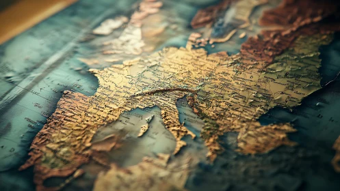 Relief map detail showing central and western Europe region.