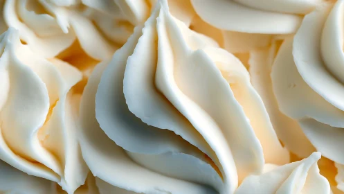 Buttercream swirls form rich sculpted frosting texture.