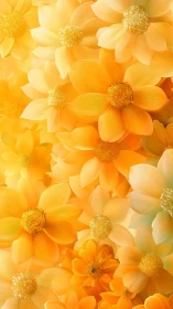 Daisy-form flowers in yellow and orange gradient palette