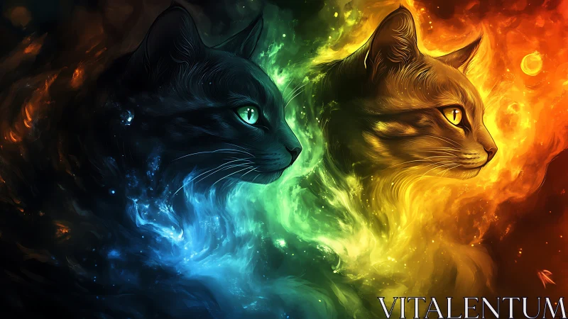 Dual Cat Spirits in Cosmic Fire and Ice Energy