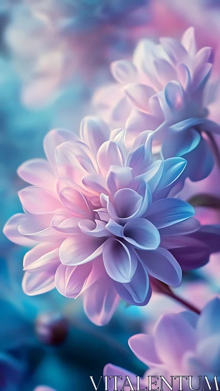 Pastel Dahlia Blooms in Soft Light.