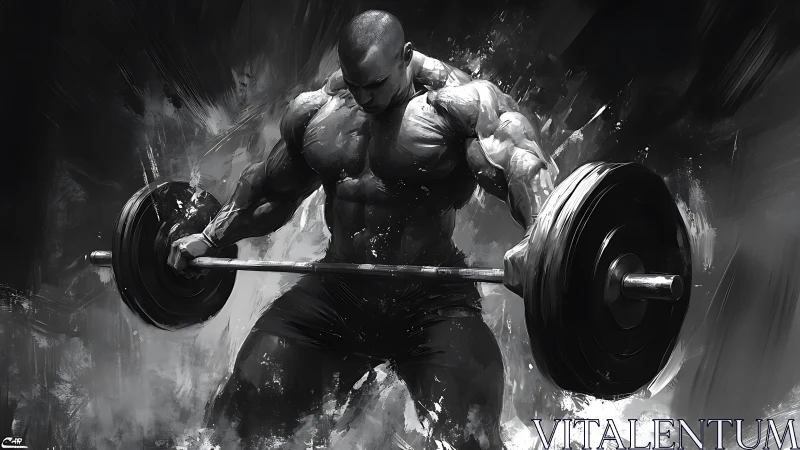 Muscular athlete performing heavy barbell curl exercise.