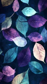 Iridescent leaf overlay creates chromatic botanical abstraction