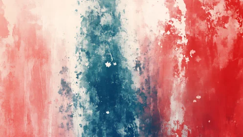 Vertical tricolor abstraction explores layered pigment erosion