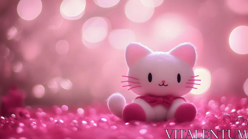 Fuzzy Felidae Character Rendered With Subsurface Scattering in Pink Bokeh Environment