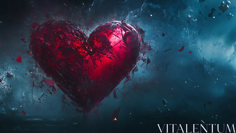 Fractured Crimson Heart: Volumetric Light Rendering with Particle Dissipation