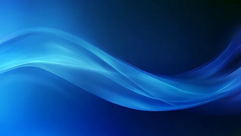 Cyan spectral lightwave arc on deep gradient blue background