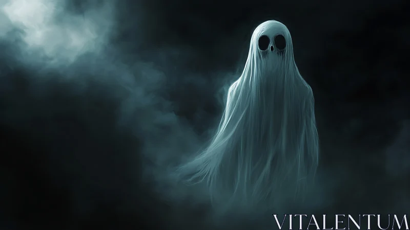 Gentle ghost drifting through a misty midnight hush.