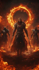 Ring of cinders crowns the marching fireborne warlord.