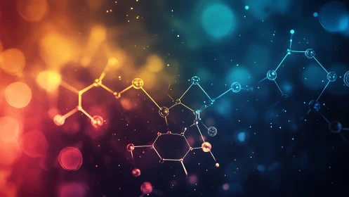 Glowing molecular network bridges warm and cool light fields.